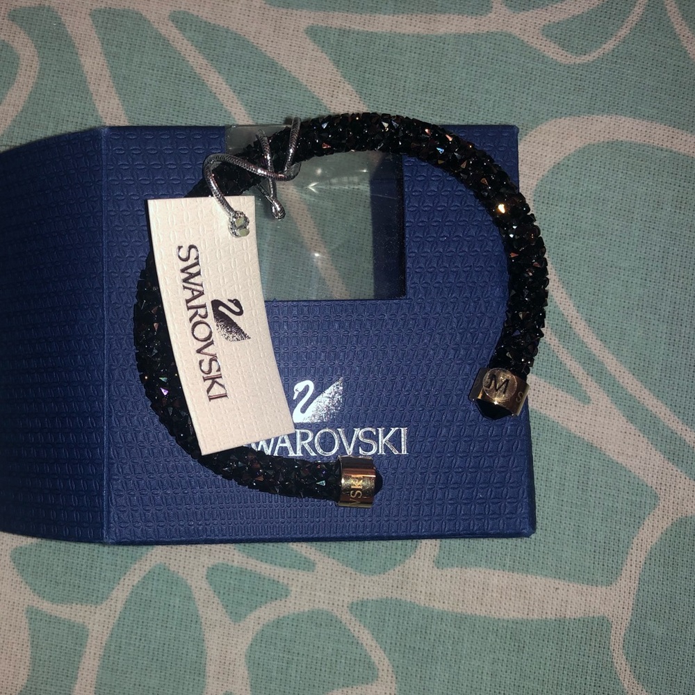 CRYSTALDUST CUFF, BLACK, STAINLESS STEEL